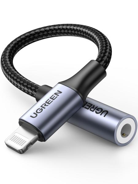 Ugreen lightning to 3.5mm headphone 30756 jack adapter 10cm, grey - Ugreen-30756-6957303837564