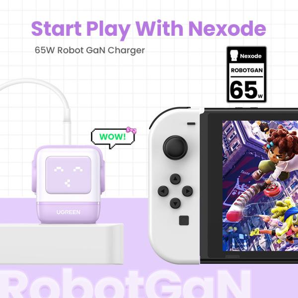Ugreen nexode rg 65w 3-port gan 35291 2x usb-c,1xusb-a, purple - Ugreen-35291-6941876232918-02.jpg