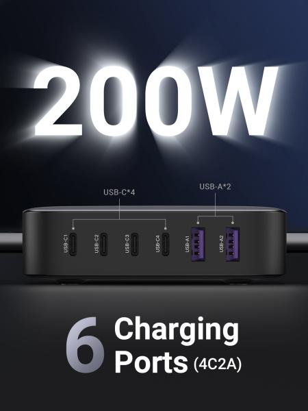 Ugreen usb desktopcharger nexode 40914 200w,2xusb-a+4xusb-c gan,bl. - Ugreen-40914-6957303849147-03.jpg