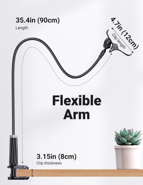 Ugreen multifunction phone clipstand 80906 90cm, black - Ugreen-80906-6957303889068-02.jpg