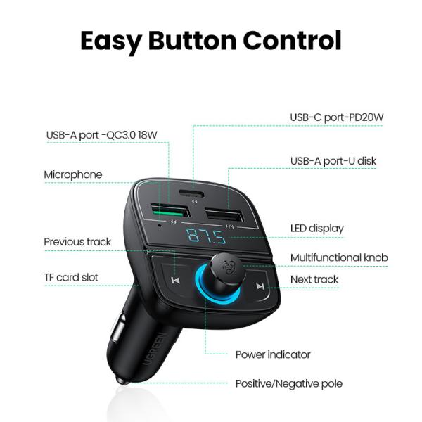 Ugreen bt 5.0 fm transmitter 80910 20wpd charger 3-port - Ugreen-80910-6957303889105-05.jpg