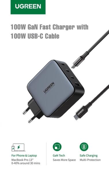 Ugreen usb charger 100w 4-port set 90575 pd gan 3xusb-c,1xusb-a&cable - Ugreen-90575-6957303895755-04.jpg