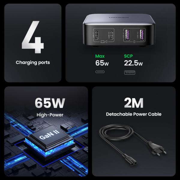 Ugreen usb desktopcharger nexode 90747 65w,2xusb-a+usb-c, black - Ugreen-90747-6957303897476-05.jpg