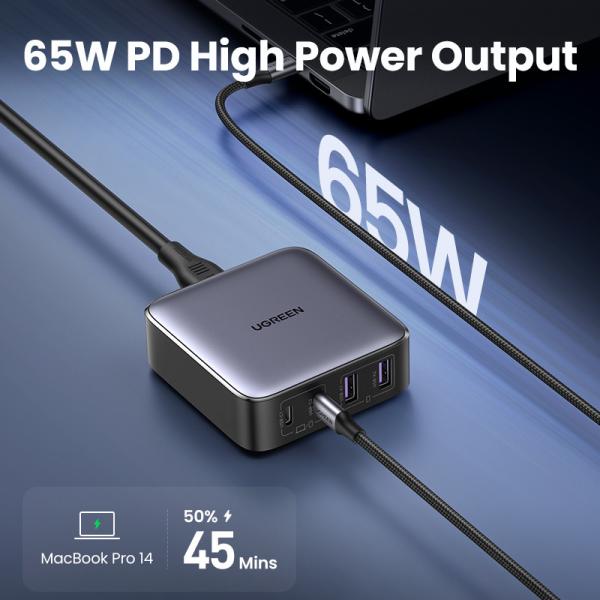 Ugreen usb desktopcharger nexode 90747 65w,2xusb-a+usb-c, black - Ugreen-90747-6957303897476-08.jpg