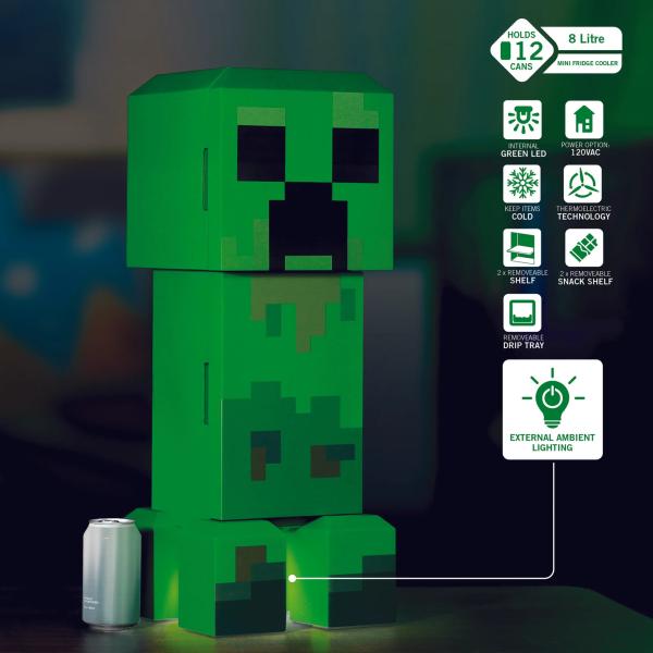 Ukonic creeper mini fridge 8l 142303 minecraft - Ukonic-142303-5060411780415-04.jpg