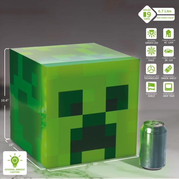 Ukonic creeper mini fridge 6.7l 146285 minecraft, 9 cans - Ukonic-146285-5060411780477-05.jpg