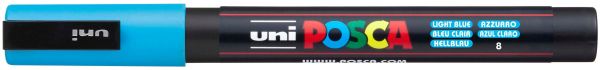 Uni-ball posca marker 0,9-1,3mm pc-3m l.blue hellblau, rundspitze - Uni-ball-pc-3m-lblue-4902778915868