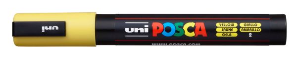 Uni-ball posca marker 1,8-2,5mm pc-5m yellow gelb, rundspitze - Uni-ball-pc-5m-yellow-4902778916162