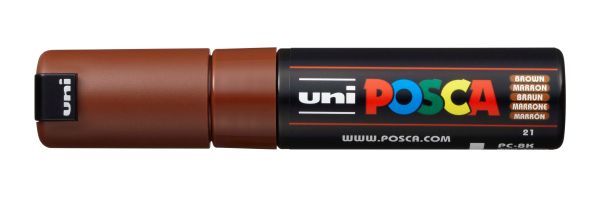 Uni-ball posca marker 8mm pc-8k brown braun, keilspitze - Uni-ball-pc-8k-brown-4902778916490