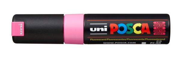 Uni-ball posca marker 8mm pc-8k f.pink fluo rosa, keilspitze - Uni-ball-pc-8k-fpink-4902778916940