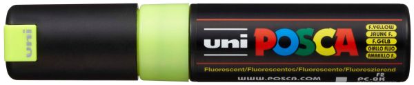 Uni-ball posca marker 8mm pc8k f.yello fluo gelb, keilspitze - Uni-ball-pc8k-fyello-4902778916933