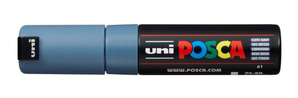 Uni-ball posca marker 8mm pc8kslategre schiefergrau, keilspitze - Uni-ball-pc8kslategre-4902778107546