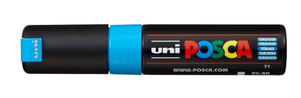 Uni-ball posca marker 8mm pc8kturquois türkis, keilspitze - Uni-ball-pc8kturquois-4902778107614