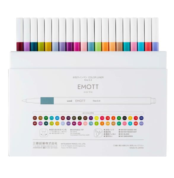 Uni-ball fineliner emott 0.4mm pem-sy_40c 40 farben ass. 10 stück - Uni-ball-pem-sy_40c-4902778248393