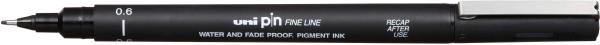 Uni-ball fineliner pin 0,6mm pin06200(s)b schwarz - Uni-ball-pin06200sb-4902778154625
