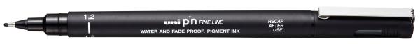 Uni-ball fineliner pin 1.2mm pin12-200(s) black schwarz - Uni-ball-pin12-200s-black-4902778254776
