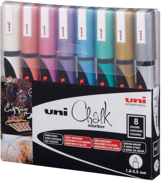 Uni-ball chalk marker 1.8-2.5mm pwe-5m metallic 8c 8 stück ass. - Uni-ball-pwe-5m-metallic-8c-4902778256459-02.jpg