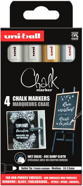 Uni-ball chalk marker 1.8-2.5mm pwe-5m4pas46 rundspitze 4 stück - Uni-ball-pwe-5m4pas46-3296280046808