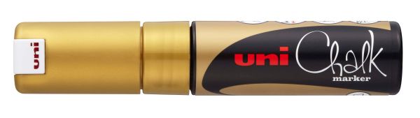 Uni-ball chalk marker 8mm pwe-8k gold gold, keilspitze - Uni-ball-pwe-8k-gold-4902778222102