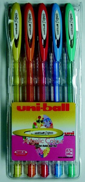 Uni-ball signo angelic 0.7mm um120ac.5c 5 farben etui - Uni-ball-um120ac5c-7640125730074