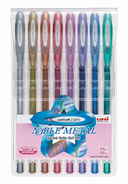 Uni-ball signo noble metal 0.8mm um120nm.8c 8 farben etui - Uni-ball-um120nm8c-7640125730043
