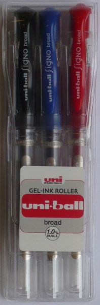 Uni-ball signo broad 1mm um153.3c 3 farben etui - Uni-ball-um1533c-7640125730258