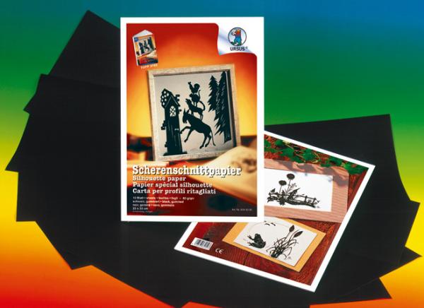Ursus scherenschnittpapier 35x50cm 1703290 80g, schwarz - Ursus-1703290-4008525642176