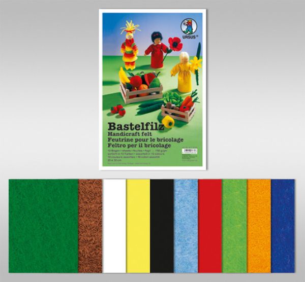 Ursus bastelfilz 20x30cm 4170099 10 farben ass. - Ursus-4170099-4008525036753