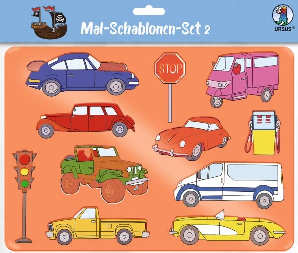 Ursus schablonen set 2 cars 44100002 26.8x18.9x0.2cm 6 stück - Ursus-44100002-4008525238942