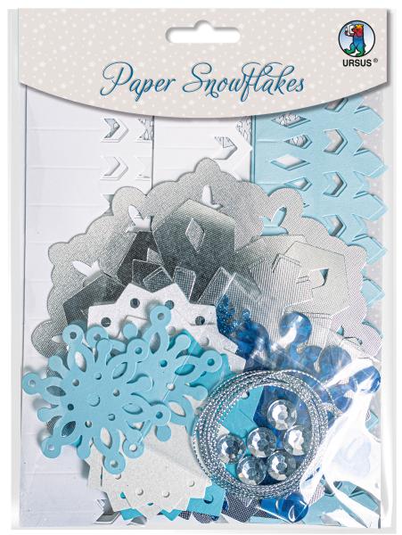 Ursus papier schneeflocken 56680001 blau,weiss,silber 6 stück - Ursus-56680001-4008525176558