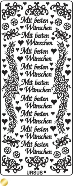 Ursus kreativ sticker 59100007 viel glück gold - Ursus-59100007-4008525645795