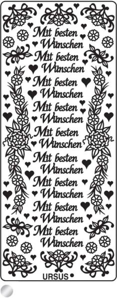 Ursus kreativ sticker 59110007 mit besten wünschen silber - Ursus-59110007-4008525646464