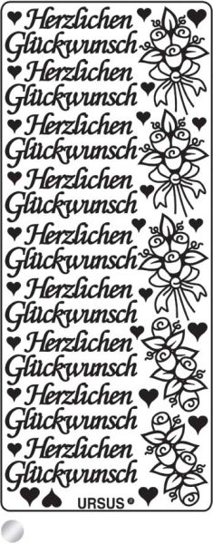 Ursus kreativ sticker 59110008 herzlichen glückwunsch silber - Ursus-59110008-4008525646471