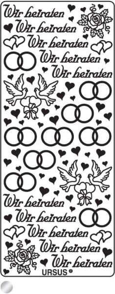 Ursus kreativ sticker 59110028 wir heiraten silber - Ursus-59110028-4008525646679