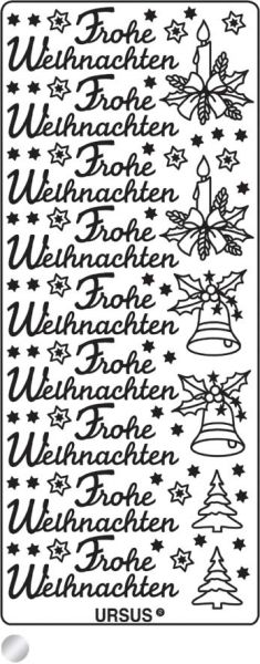 Ursus kreativ sticker 59110058 frohe weihnachten silber - Ursus-59110058-4008525646976