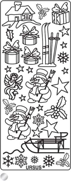 Ursus kreativ sticker 59110064 weihnachten silber - Ursus-59110064-4008525647034