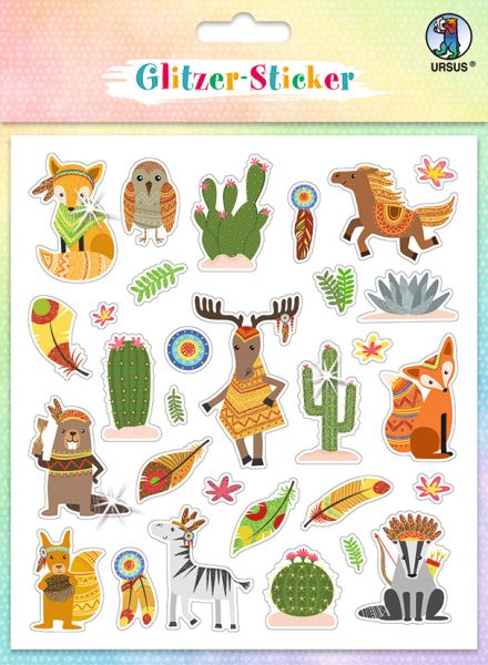 Ursus glitzer-sticker fun mot. 04 59540004f 156 sticker - Ursus-59540004f-4008525245254