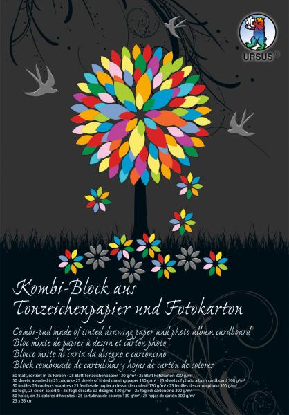 Ursus kombi-block 23x33cm 7770000se 130g+300g, 25 farben 50 blatt - Ursus-7770000se-4008525162483