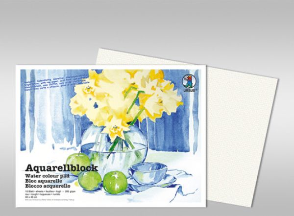Ursus aquarellpapier 36x48cm 9440000 200g, weiss 10 blatt - Ursus-9440000-4008525003557
