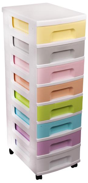 Usefulbox aufbewahrungsbox 30x42x92,5cm 68507600 8x7 liter schubalden, pastell - Usefulbox-68507600-5060456653781