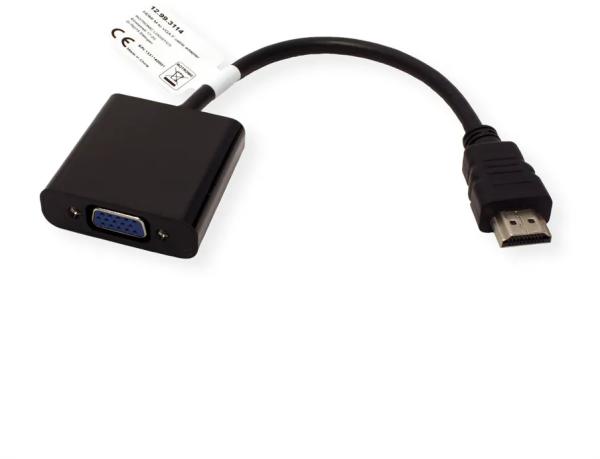 Value hdmi - vga adapter 12.99.3114 black, st/bu, 1080p 15cm - Value-12993114-7611990129980