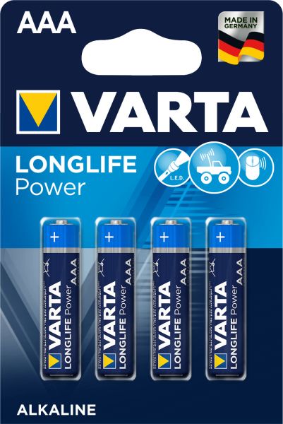 Varta batterie longlife power 04903 121 414 aaa/lr03, 4 stück - Varta-04903-121-414-4008496559749