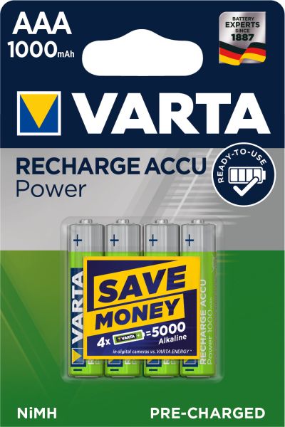 Varta batterie akku 5703301404 r2u, aaa/hr03, 1000 mah, 4 s. - Varta-5703301404-4008496594375
