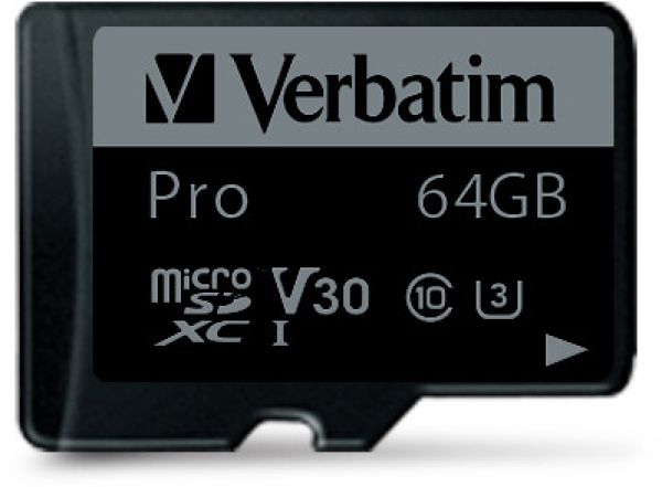Verbatim micro sdxc pro u3 64gb 47042 read 90mb/sec. write 45mb/sec - Verbatim-47042-0023942470427