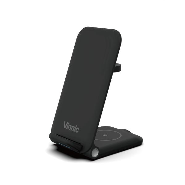 Vinnic 3-in-1 trivor wirel.charger vp-pd-31wcfbk iph.airpods&apple watch bl. - Vinnic-vp-pd-31wcfbk-4898338014945