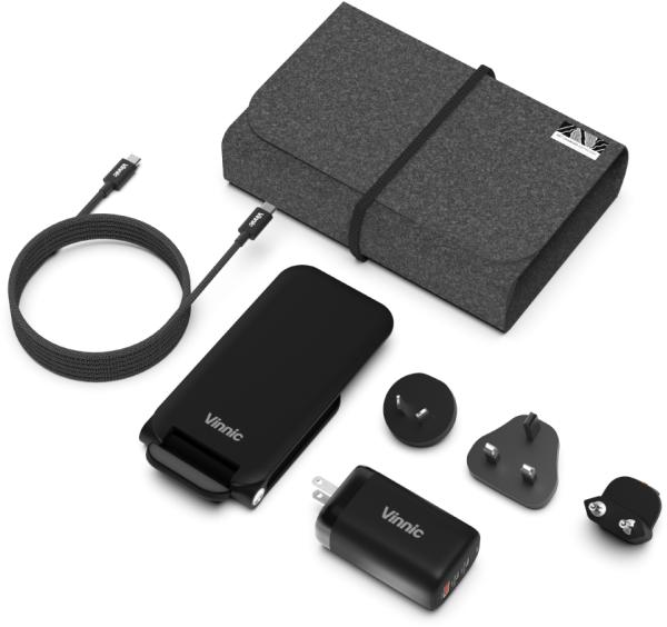 Vinnic trivor 3-in-1 vptk-31gtk global travel kit, black - Vinnic-vptk-31gtk-4898338015690