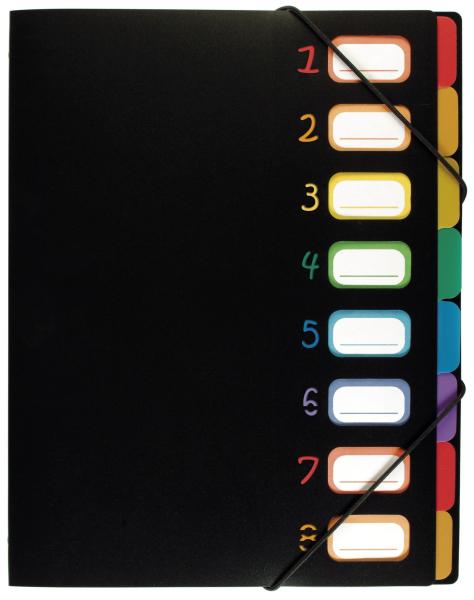Viquel pultmappe a4 998667 a4 1-8 schwarz/bunt - Viquel-998667-3135259986670