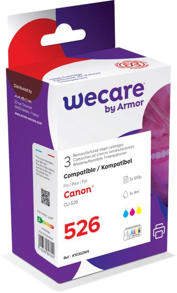 Wecare multipack rebuilt cmy cli-526packwe zu canon pixma ip 4850 3x9ml - Wecare-cli-526packwe-3112539807894