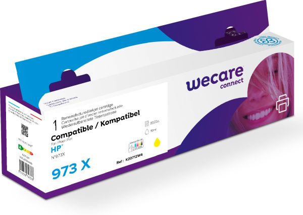 Wecare tinte 973x rebuilt yellow f6t83aewe zu hp pw pro 452/477 8500 s. - Wecare-f6t83aewe-3112539743376