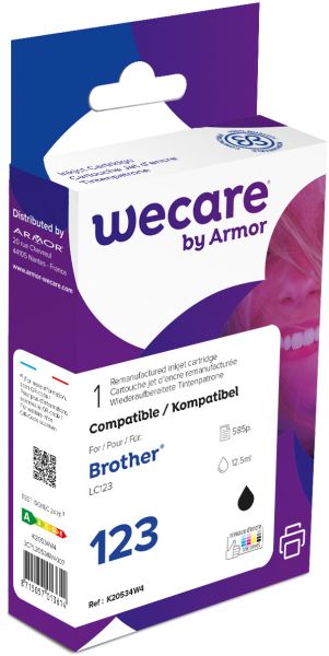 Wecare tinte rebuilt schwarz lc-123bkwe zu brother dcp-j4110dw 12.5ml - Wecare-lc-123bkwe-8715057013614